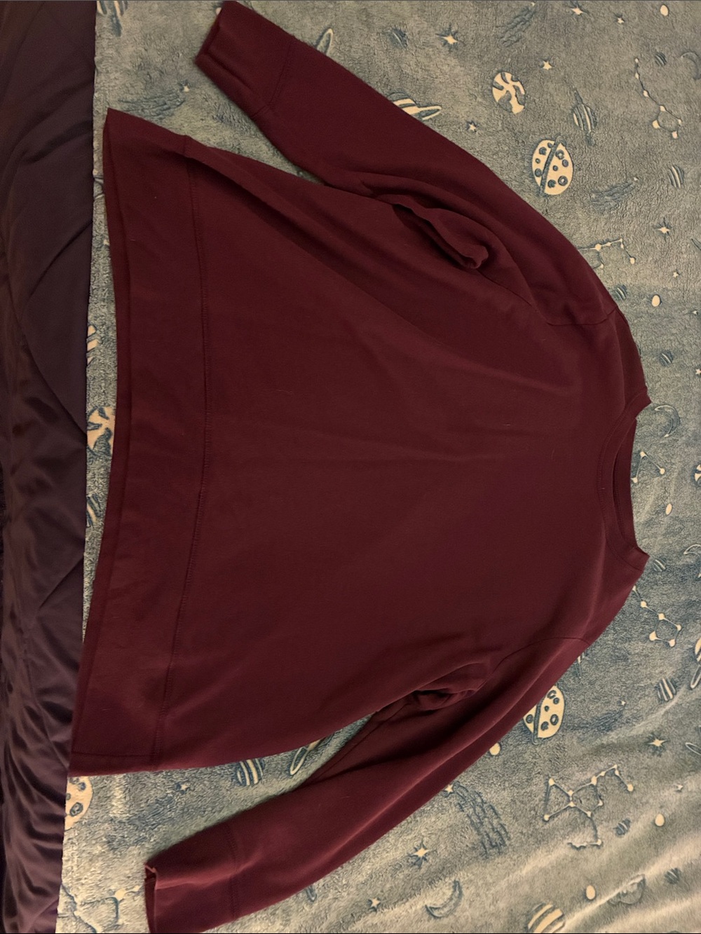 Just My Size Long Sleeve Crewneck Sweatshirt - Wine